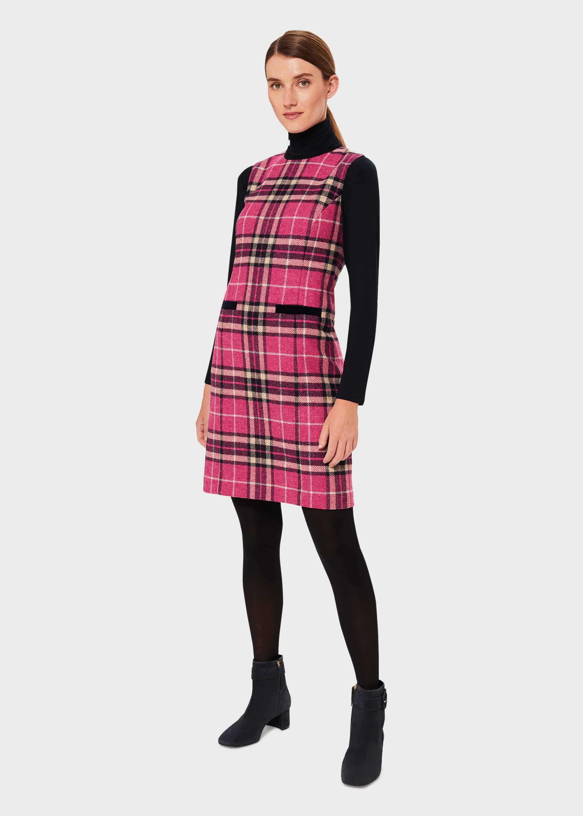 Margot Wool Check Shift Dress