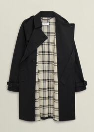 Petite Skylar Shower Resistant Trench Coat, Black, hi-res