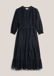 Cianna Cotton Broderie Dress, Navy, hi-res