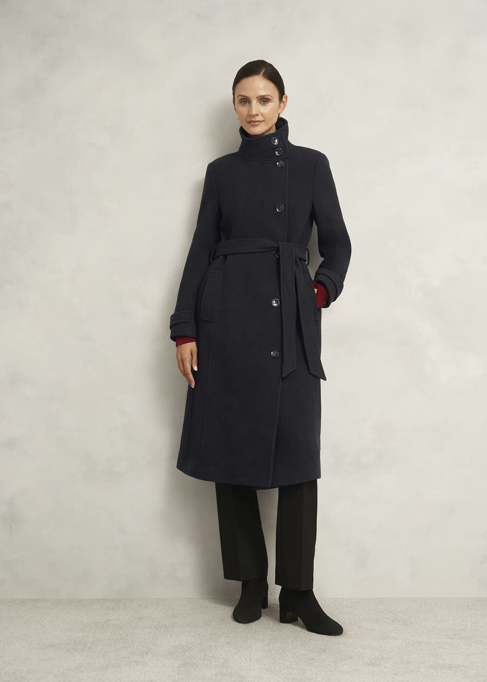 Deliliah Wool Blend Coat, Black, hi-res