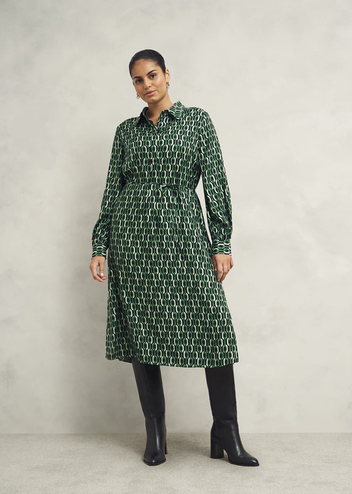 【HOBBS LONDON】Tess Shirt Dress テス シャツドレス HOBBS Tess Shirt Dress in Midnight Navy | endource