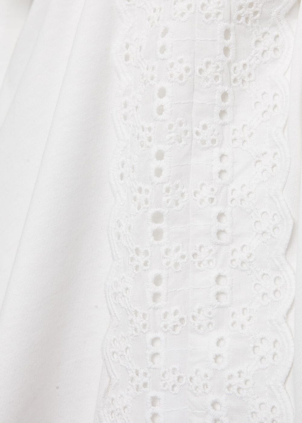 Larna Broderie Top, White, hi-res
