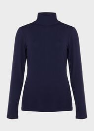 Mischa Roll Neck Top, Midnight Navy, hi-res