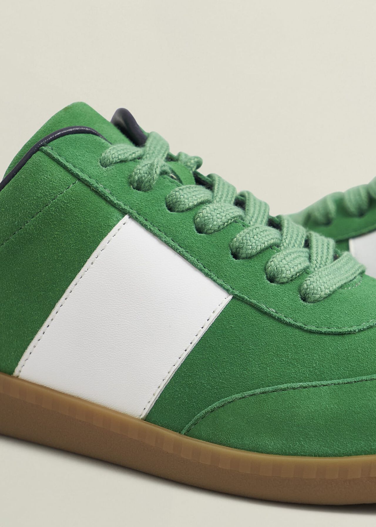Etta Suede Trainers, Green Multi, hi-res
