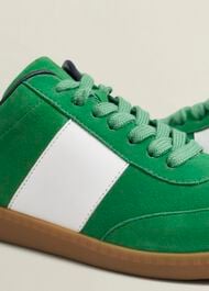 Etta Suede Trainers, Green Multi, hi-res