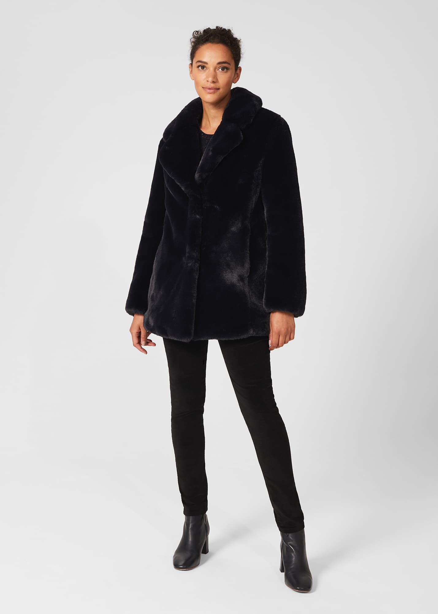 Hobbs faux outlet fur coat