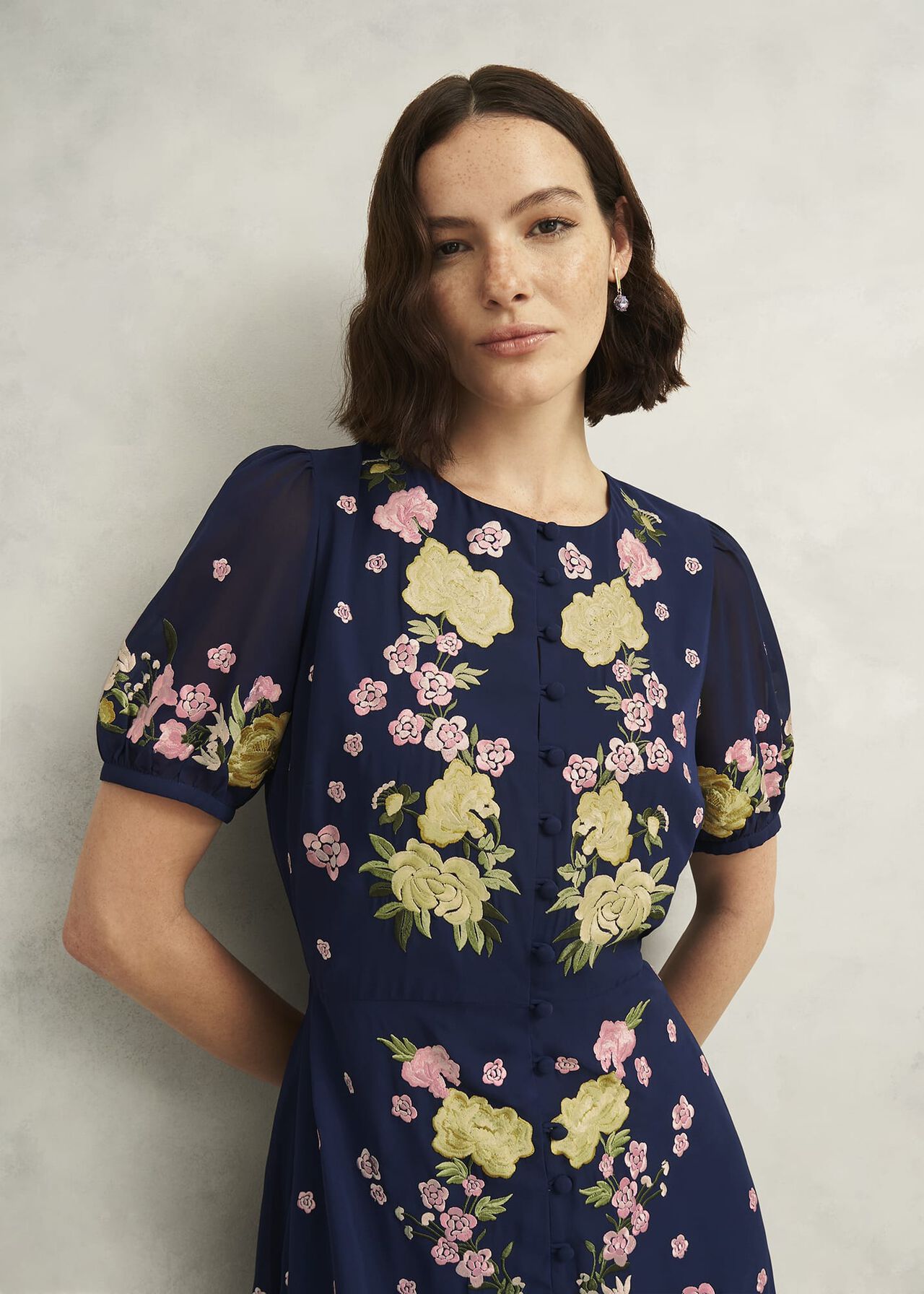 Elva Embroidered Dress, Midnight Multi, hi-res