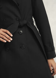 Petite Skylar Shower Resistant Trench Coat, Black, hi-res