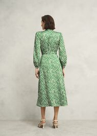 Deanery Midi Shirt Dress, Green Cream, hi-res