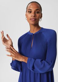 Mimi Pleat Dress, Cobalt Blue, hi-res