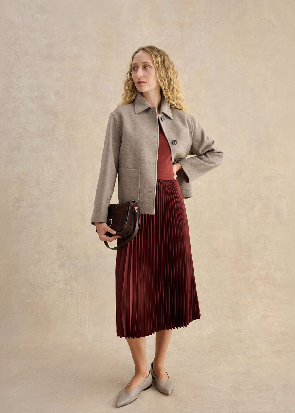 Piper Knitted Dress, Brown, hi-res