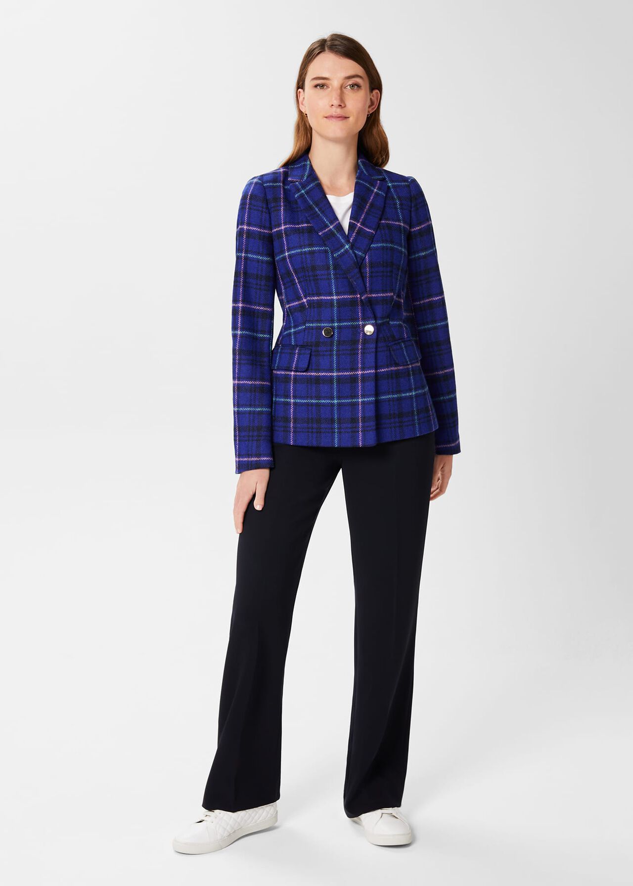 Emberly Wool Jacket, Cobalt Multi, hi-res