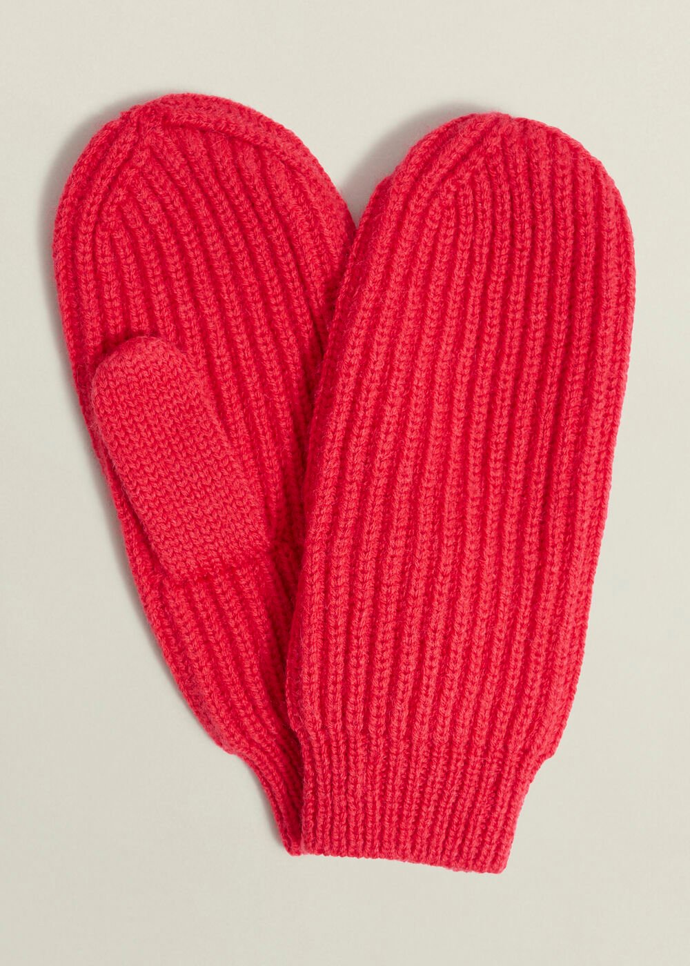 Philipa Knit Mittens With Wool, Red, hi-res