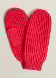 Philipa Knit Mittens With Wool, Red, hi-res