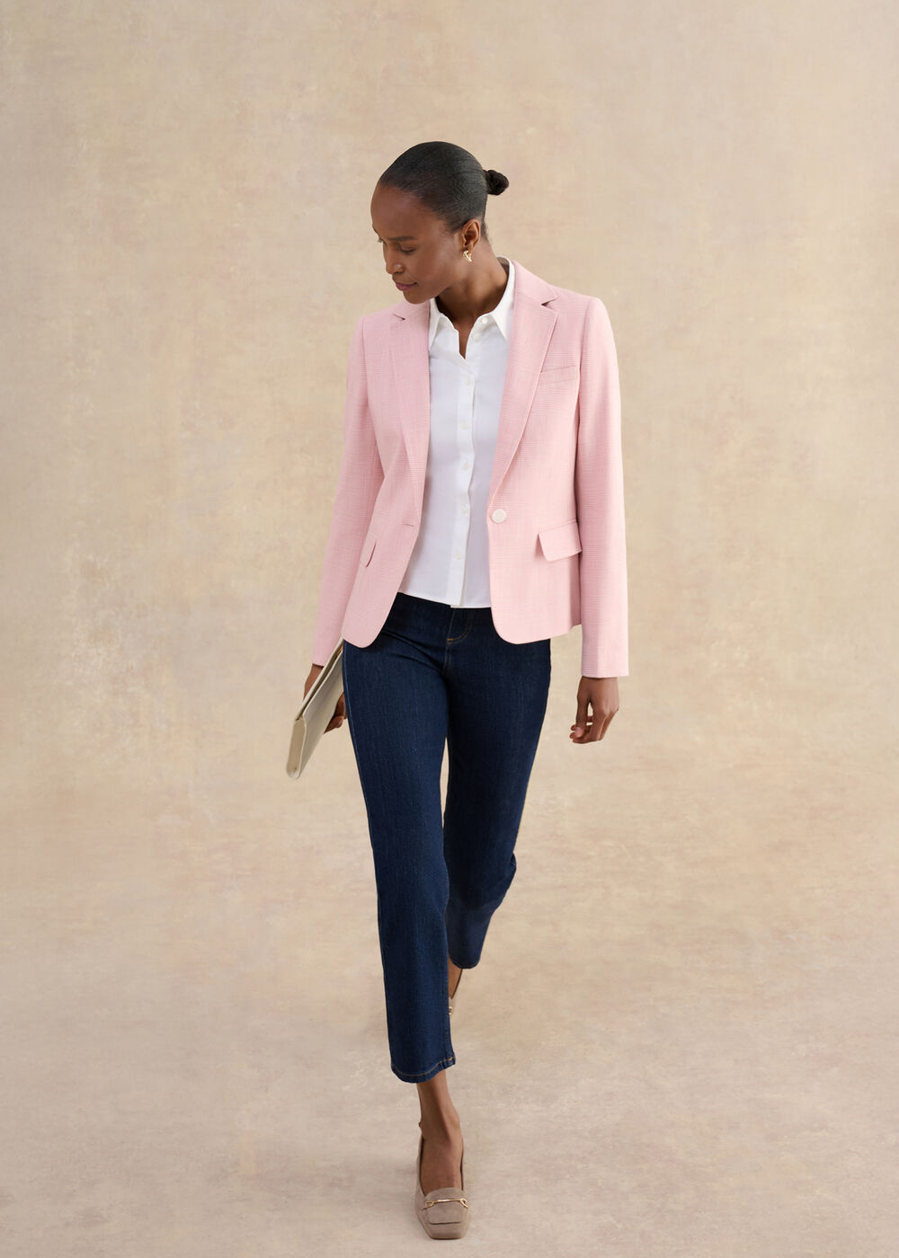 Blake Check Jacket, Pink Ivory, hi-res