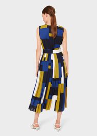 Alba Colourblock Midi Dress, Blue Multi, hi-res