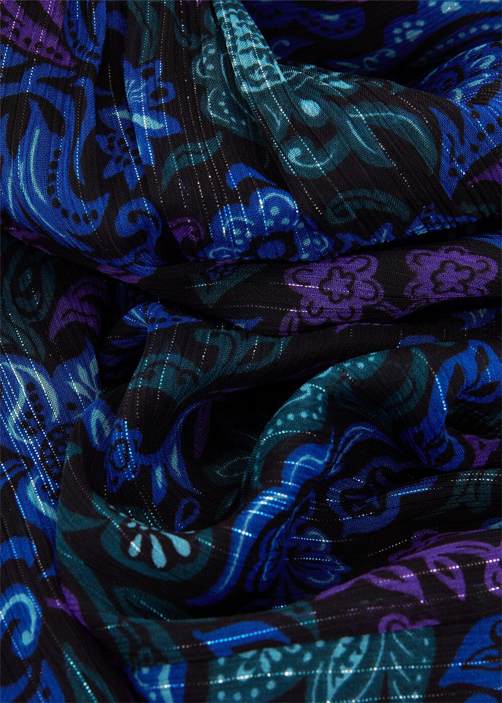 Aisha Lurex Blouse, Black Multi, hi-res