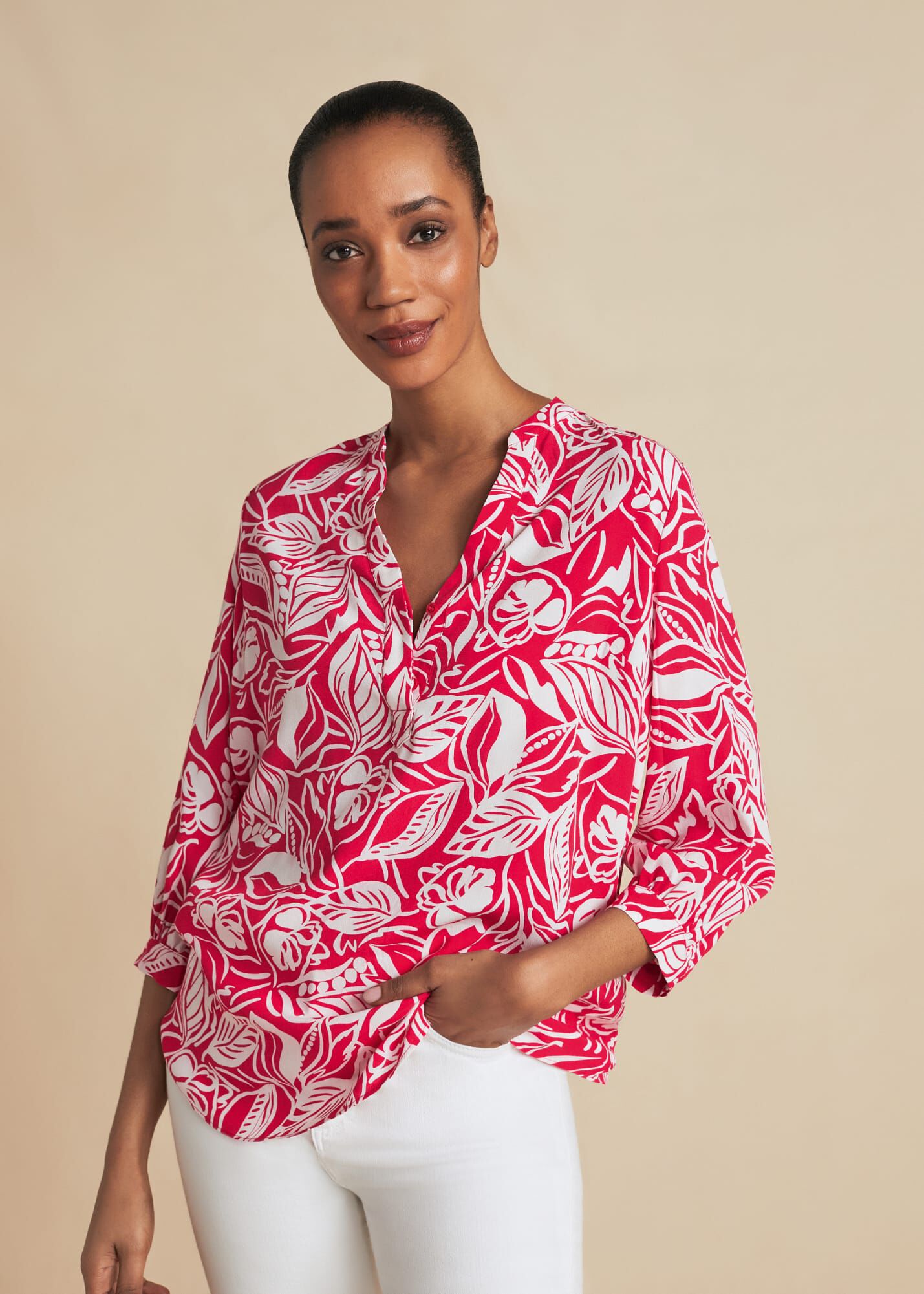 Red silk blouse outfit new arrivals