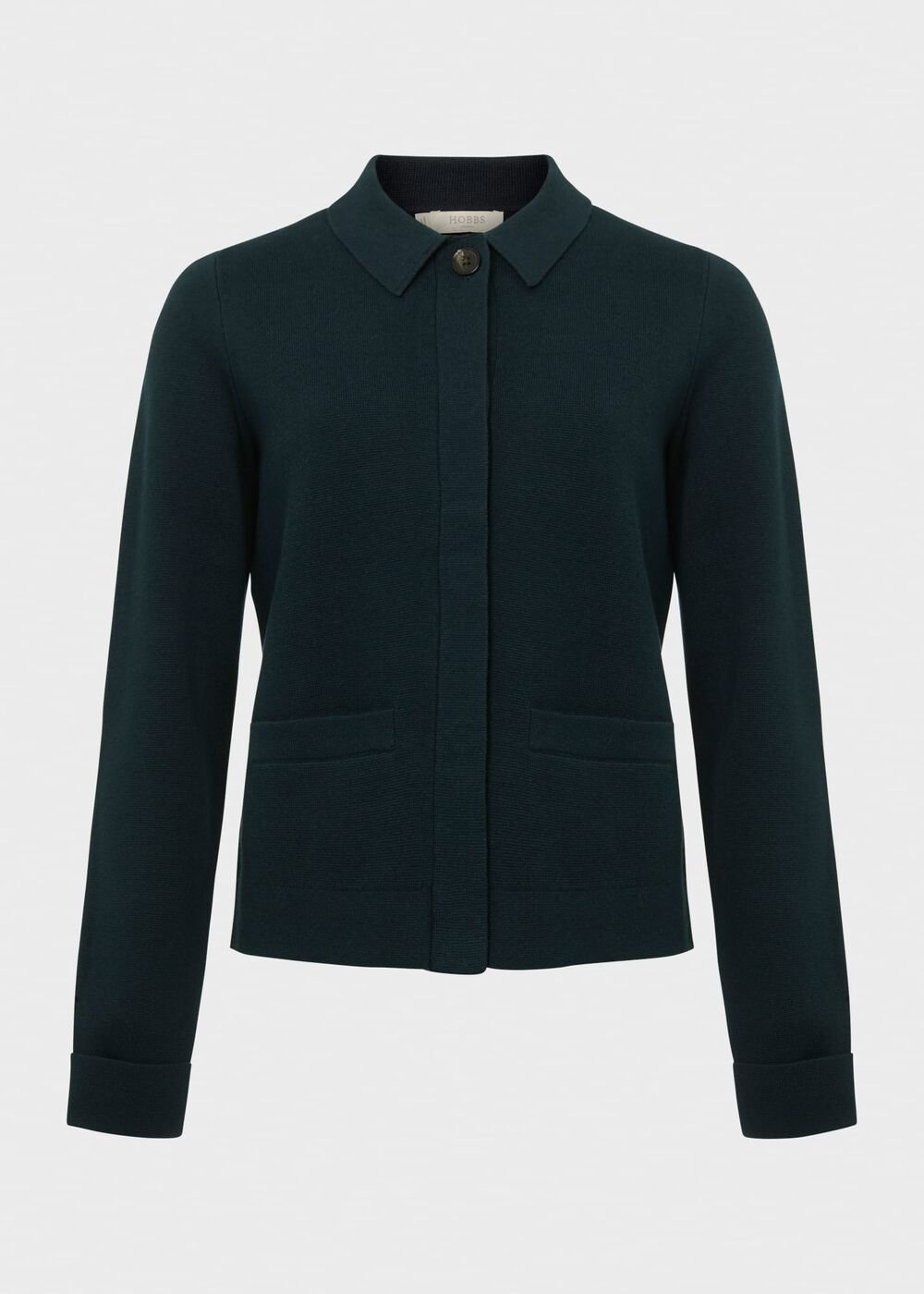 Dawn Cotton Wool Knitted Jacket, Dark Pine, hi-res