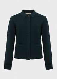 Dawn Cotton Wool Knitted Jacket, Dark Pine, hi-res