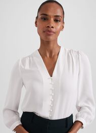 Magnolia Blouse, Ivory, hi-res