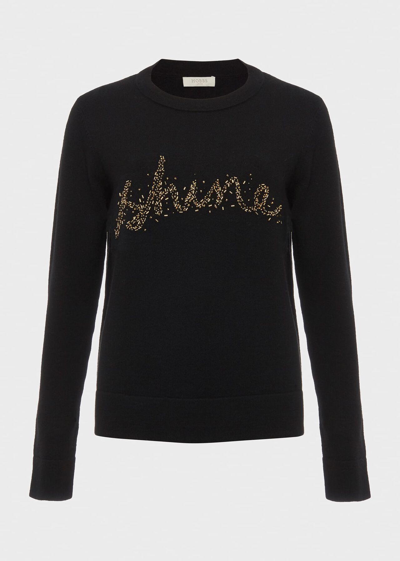 Cianna Shine Sweater With Wool, Black Gold, hi-res