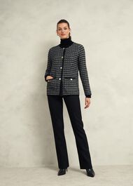 Dita Knitted Coatigan, Black Ivory, hi-res