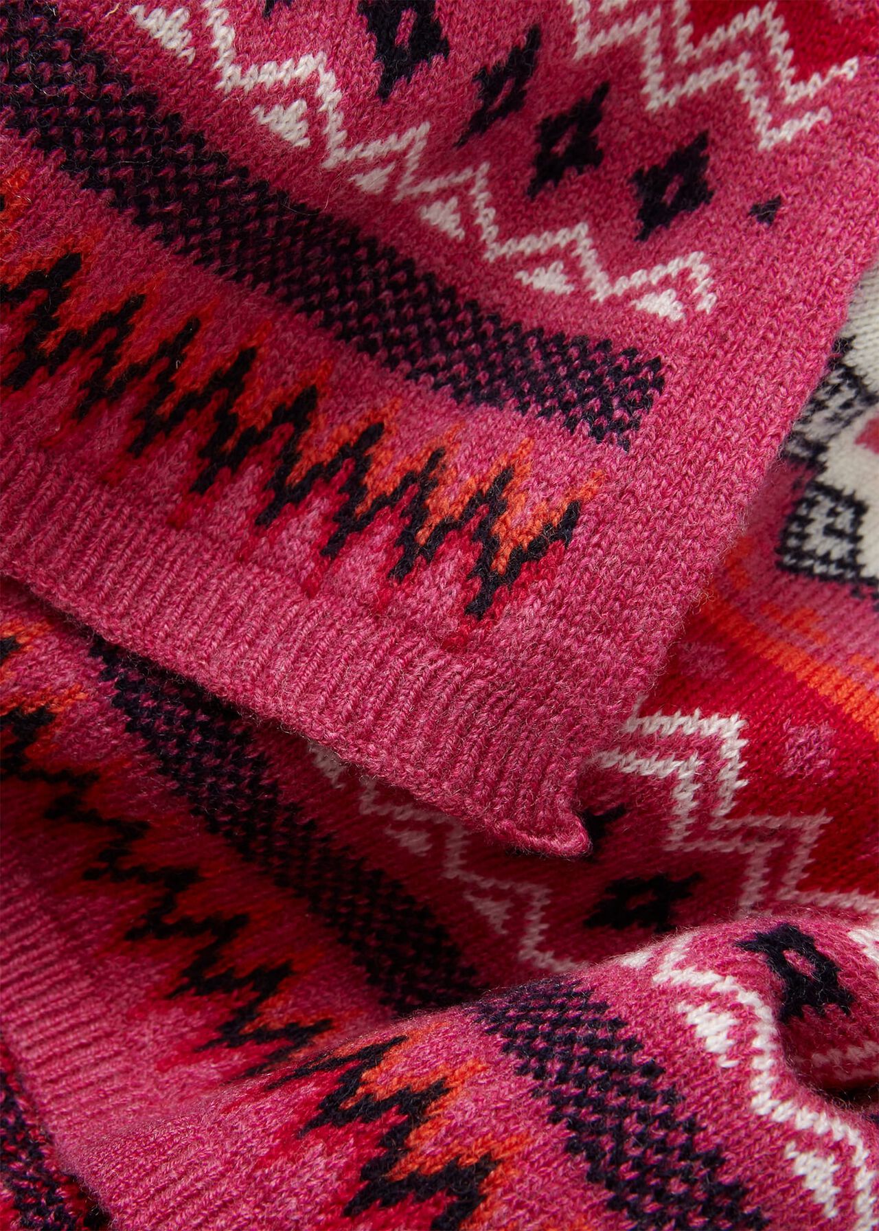 Noa Fairisle Scarf, Pink Multi, hi-res