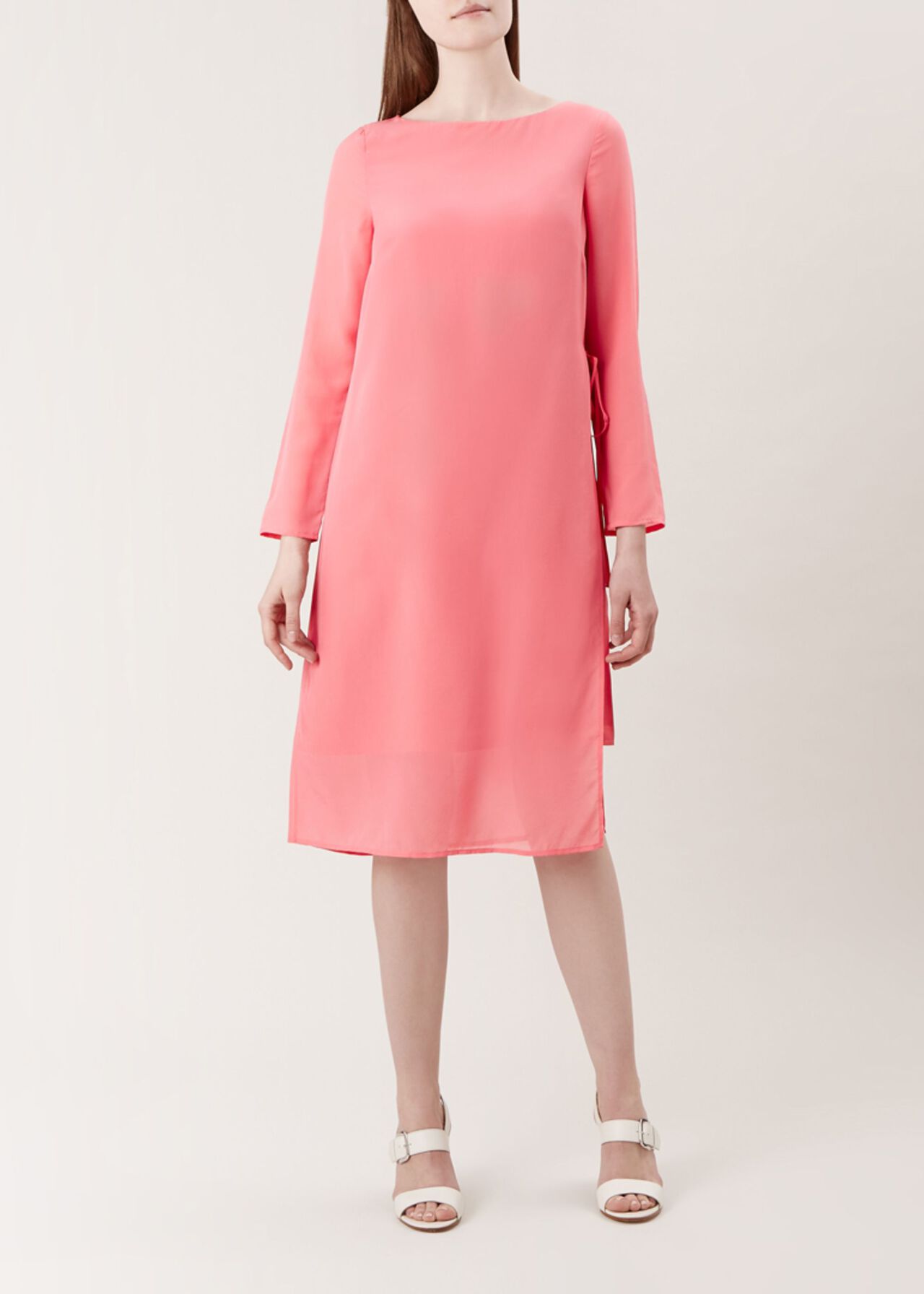 Edie Silk Dress, Pink, hi-res