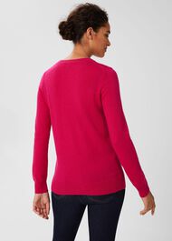 Samira Wool Cashmere Star Jumper, Pink Navy, hi-res