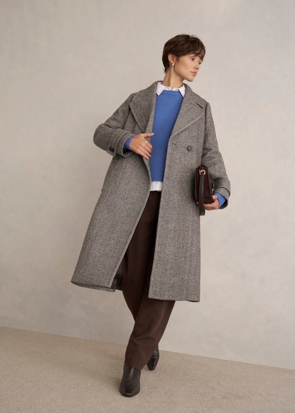 Prisha Wool Blend Coat, Mocha, hi-res