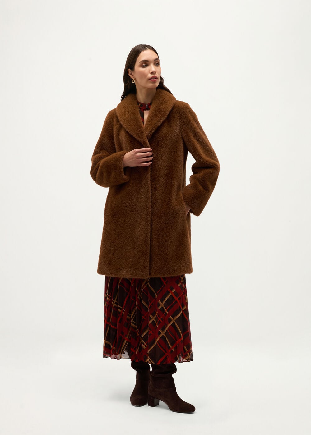 Petite Dana Faux Fur Coat
