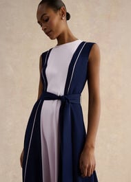 Petite Louise Colourblock Dress, Midnight Pink, hi-res