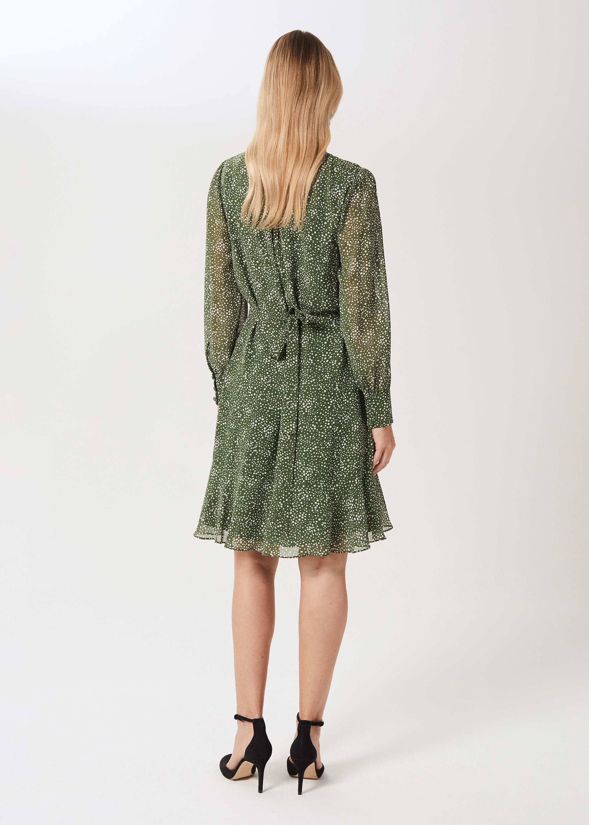Frances Spot Belted Dress