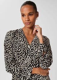 Nelle V Neck Blouse, Black Multi, hi-res