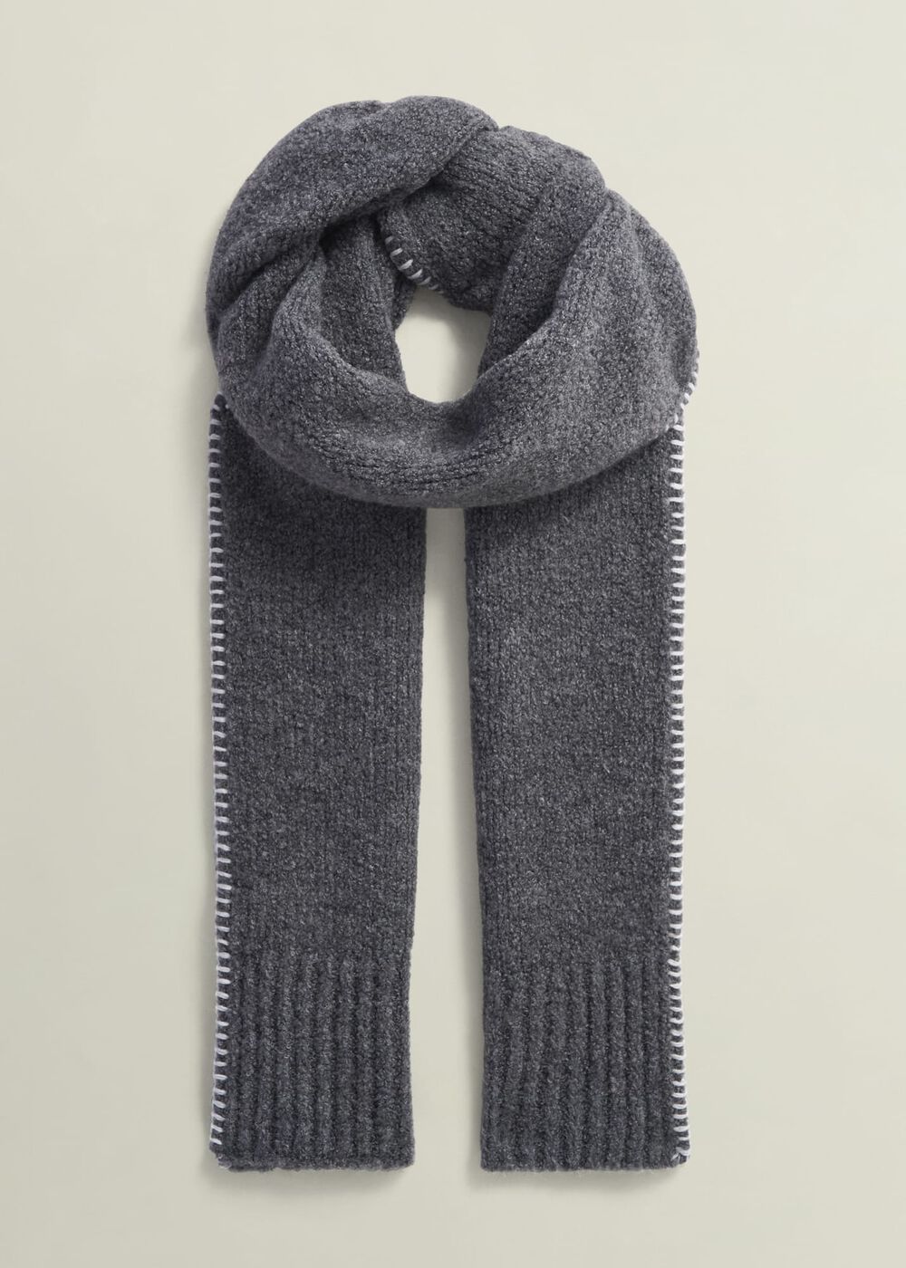 Brea Boucle Scarf, Grey Ivory, hi-res