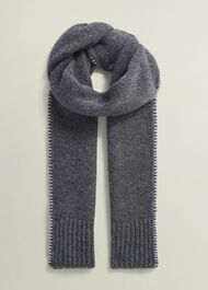 Brea Boucle Scarf, Grey Ivory, hi-res