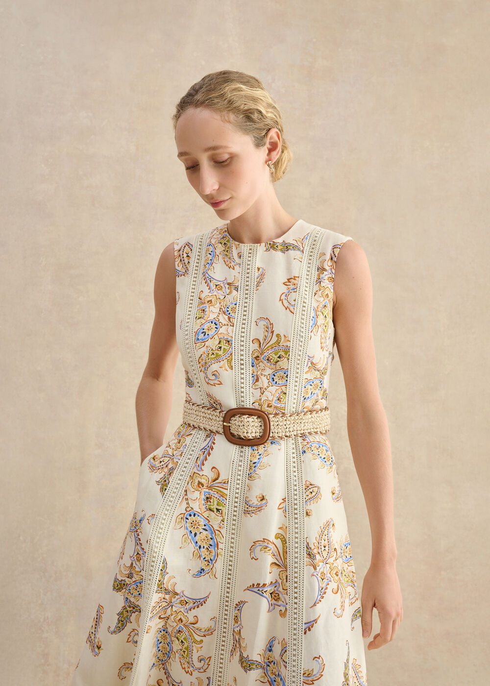 Abbie Raffia Belt, Natural Tan, hi-res