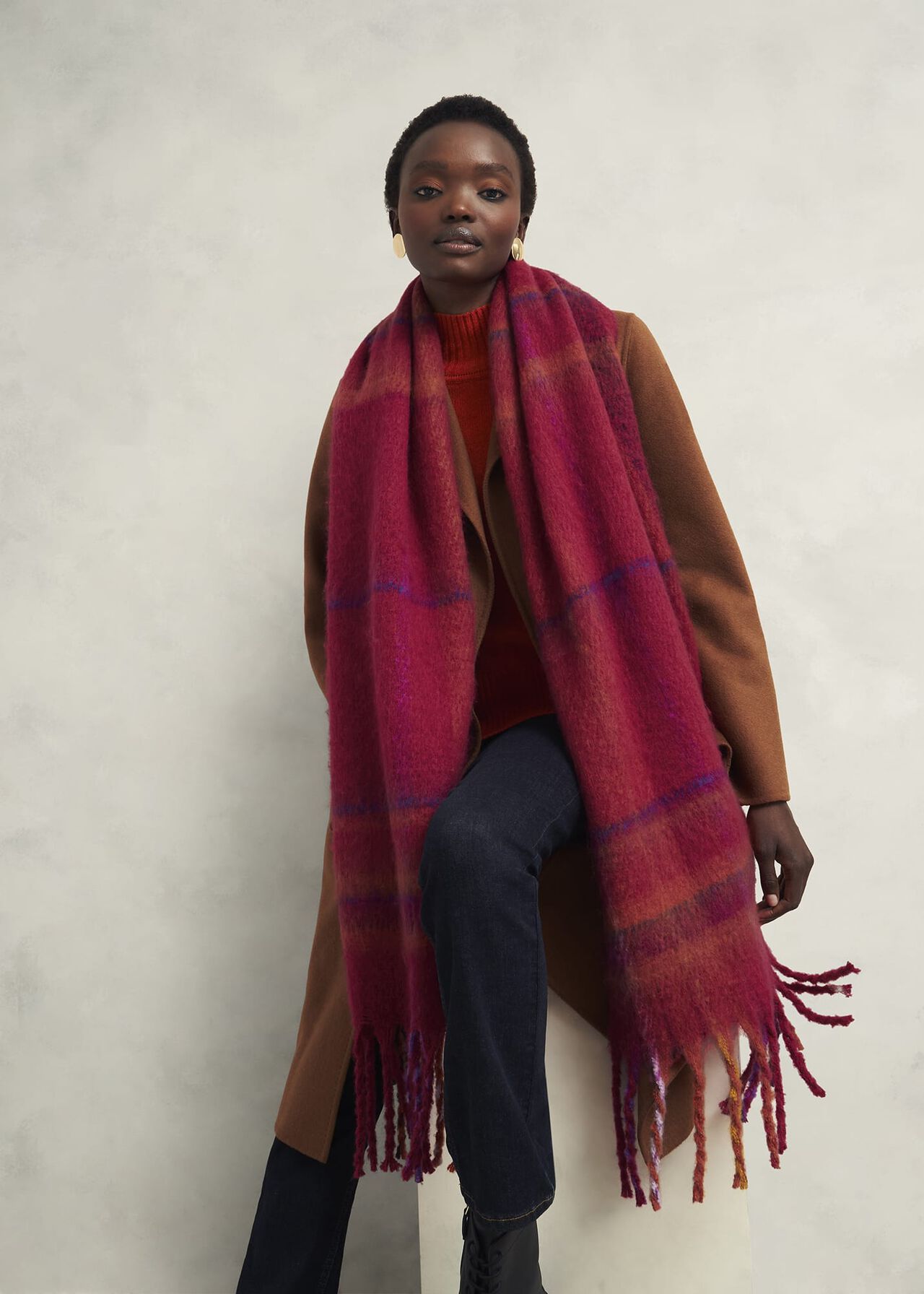 Helen Scarf, Cranberry Pink, hi-res