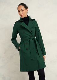 Petite Saskia Shower Resistant Trench Coat, Bay Green, hi-res