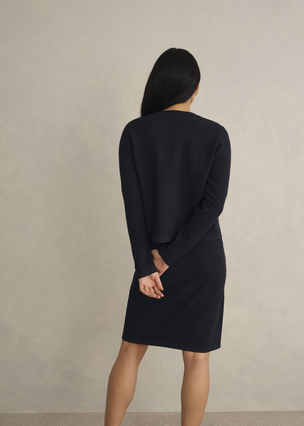 Petra Knitted Jacket, Hobbs Navy, hi-res