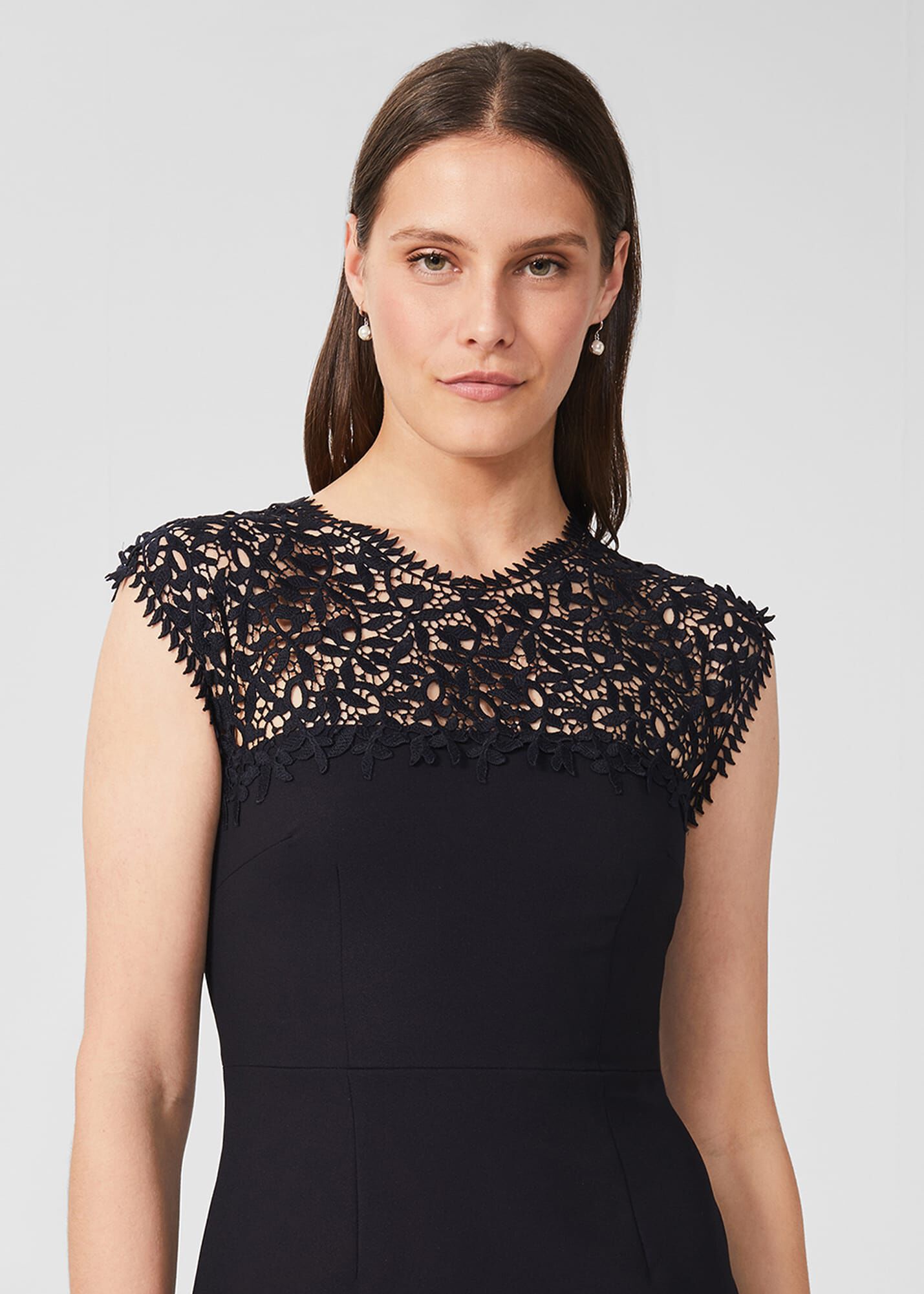 hobbs navy lace dress