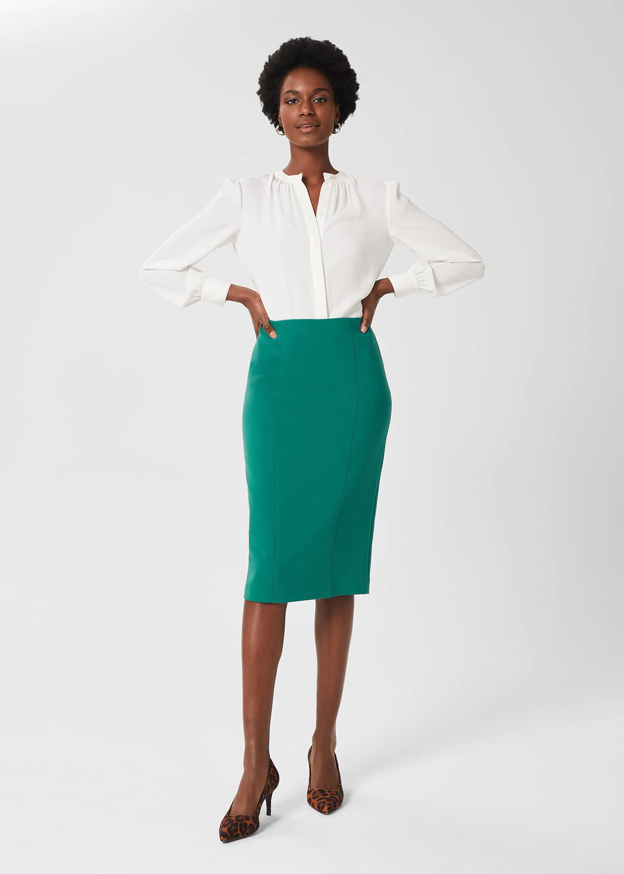 Beatrice Pencil Skirt, Jade Green, hi-res