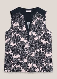 Nadine Printed Sleeveless Top, Pink Navy, hi-res