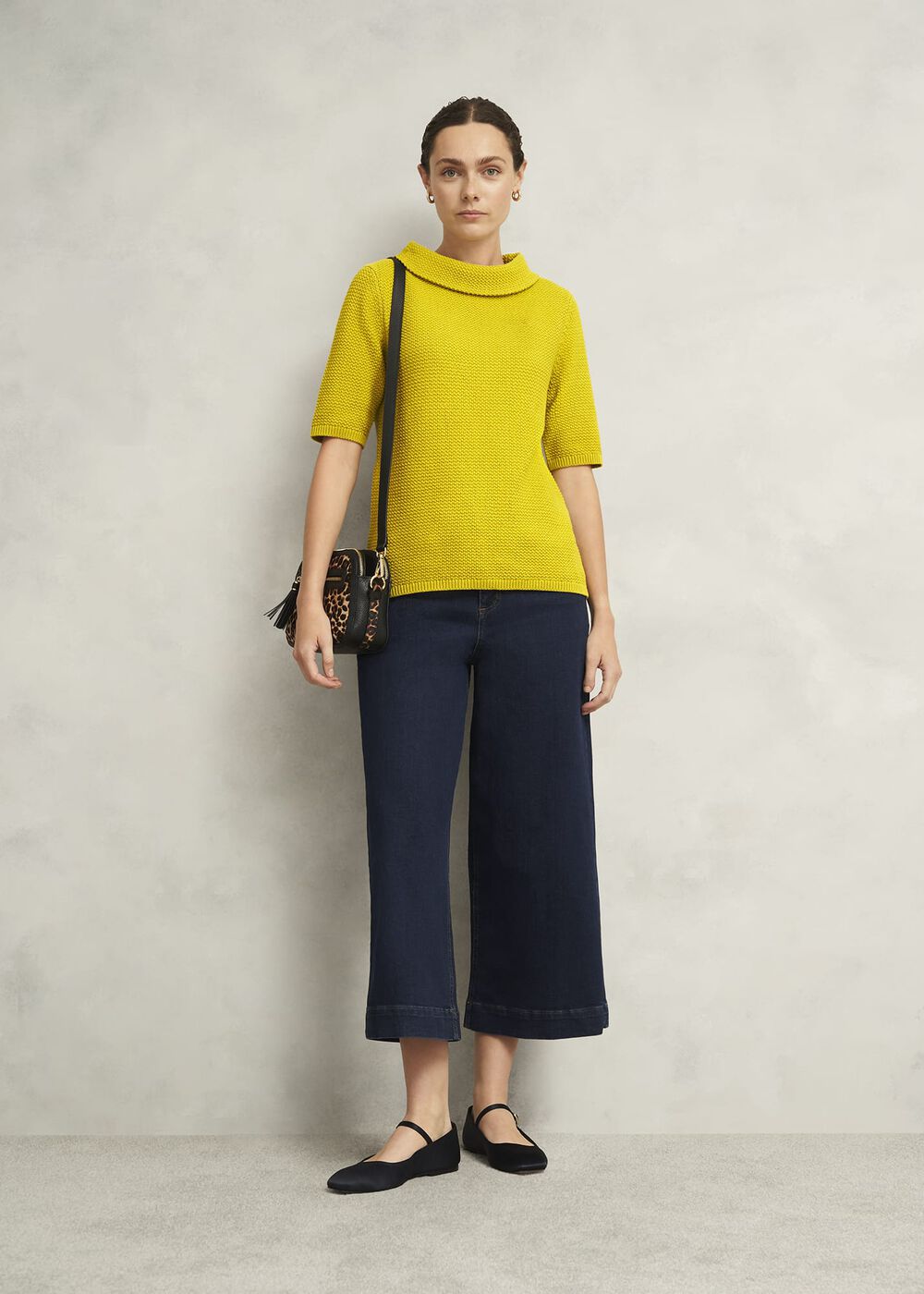 Camilla Cotton Jumper, Gold Chartreuse, hi-res
