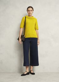Camilla Cotton Jumper, Gold Chartreuse, hi-res