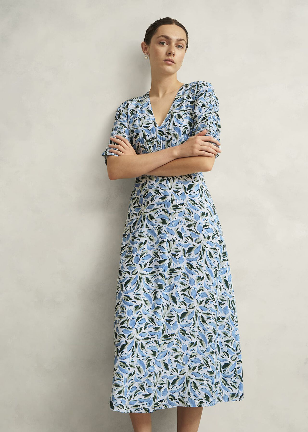 Bonnie Midi Tea Dress, Ivory Multi, hi-res