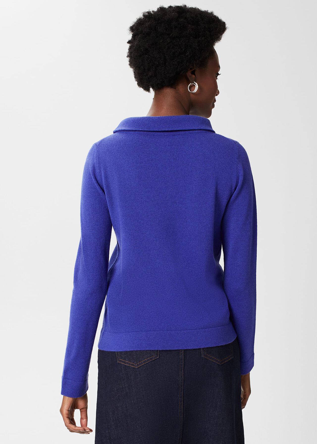 Audrey Wool Cashmere Sweater, Rich Cobalt, hi-res