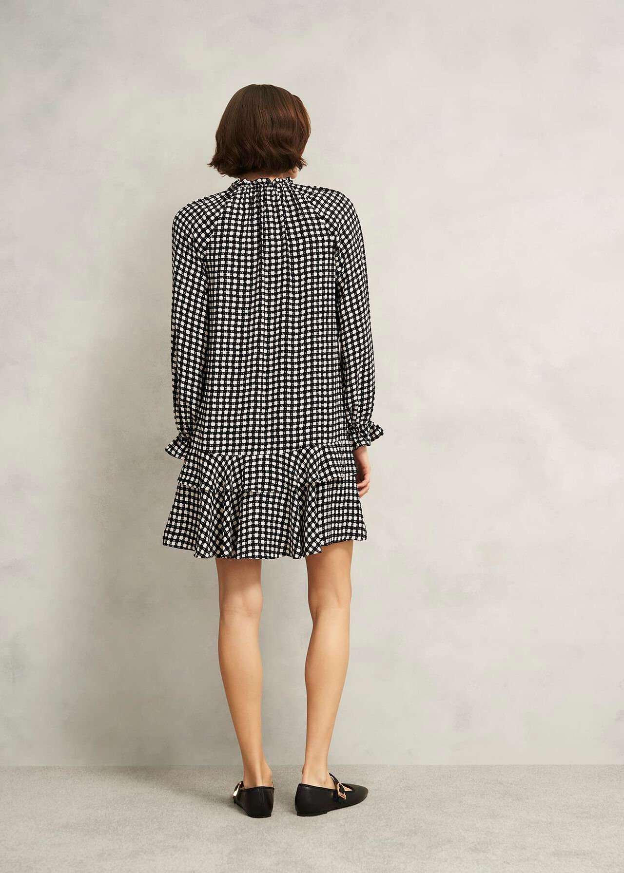 Hewlett Geo Mini Dress, Black Cream, hi-res