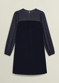 Zariah Velvet Dress, Midnight Navy, hi-res